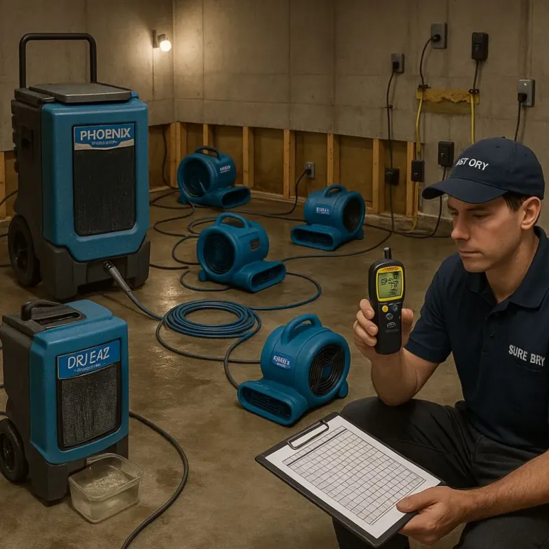 Structural Drying and Dehumidification process in Murfreesboro, TN